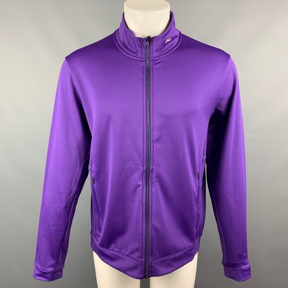 KJUS Size M Purple Polyester Zip Up Diamond Fleece Jacket - Picture 1 of 6